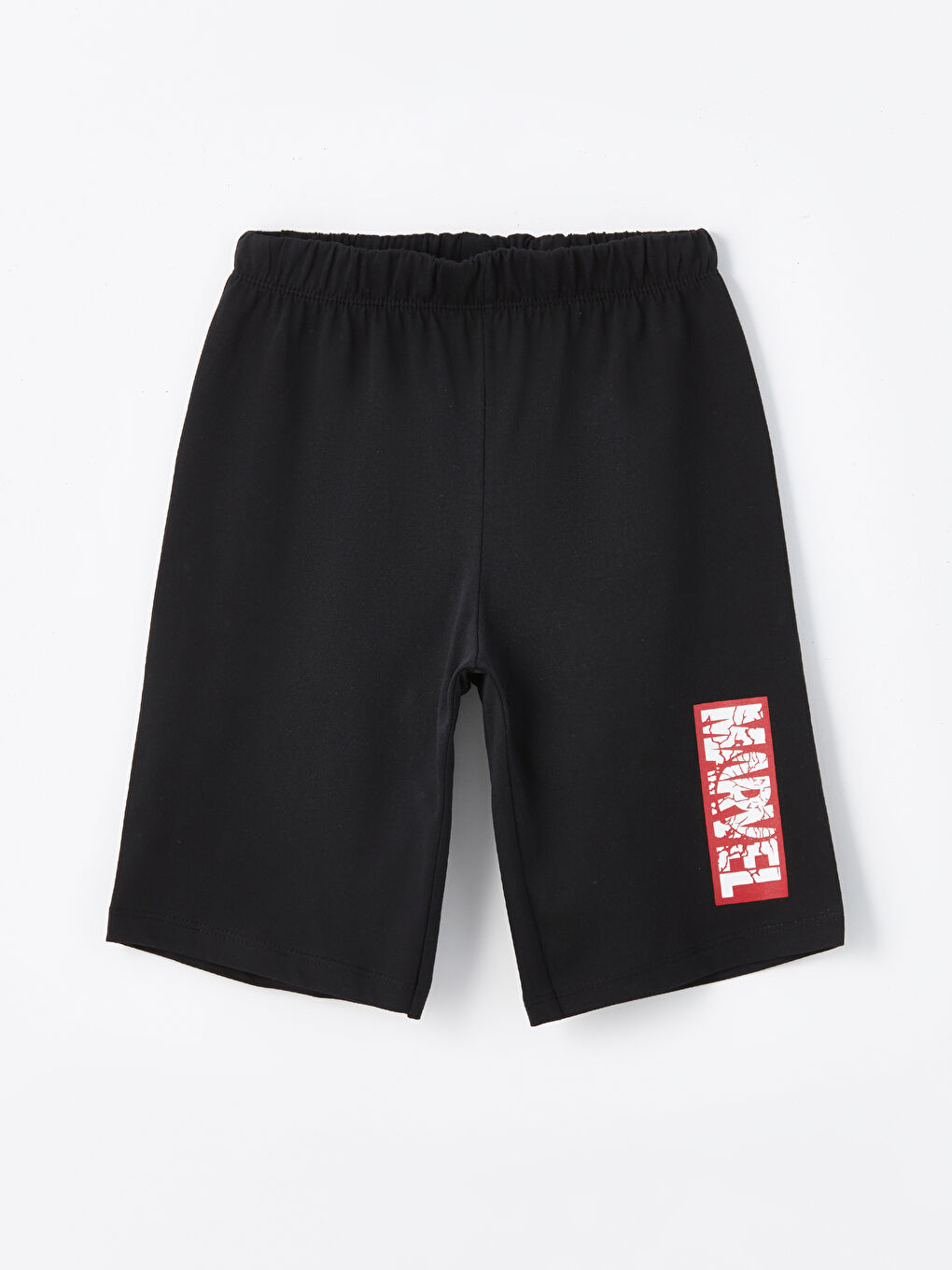 LCW Kids Siyah Beli Lastikli Marvel Baskılı Erkek Çocuk Pijama Şort