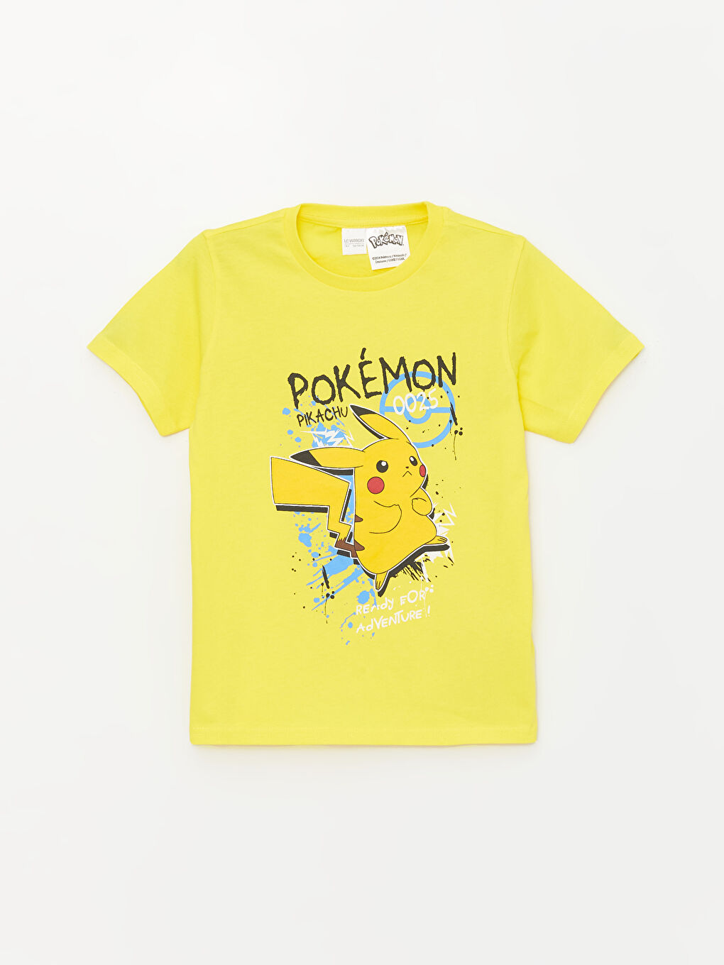 LCW Kids Canlı Sarı Bisiklet Yaka Pikachu Baskılı Kısa Kollu Erkek Çocuk Şortlu Pijama Takımı - 1