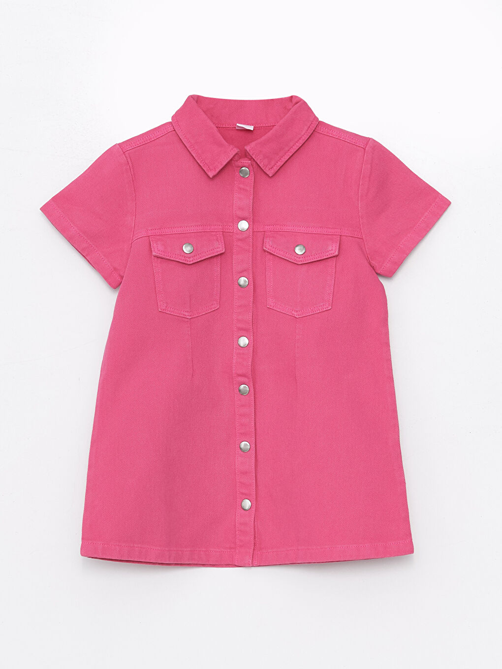 Collared Neck Short Sleeve Baby Girls' Shirt Dress -S4AO58Z1-SSG