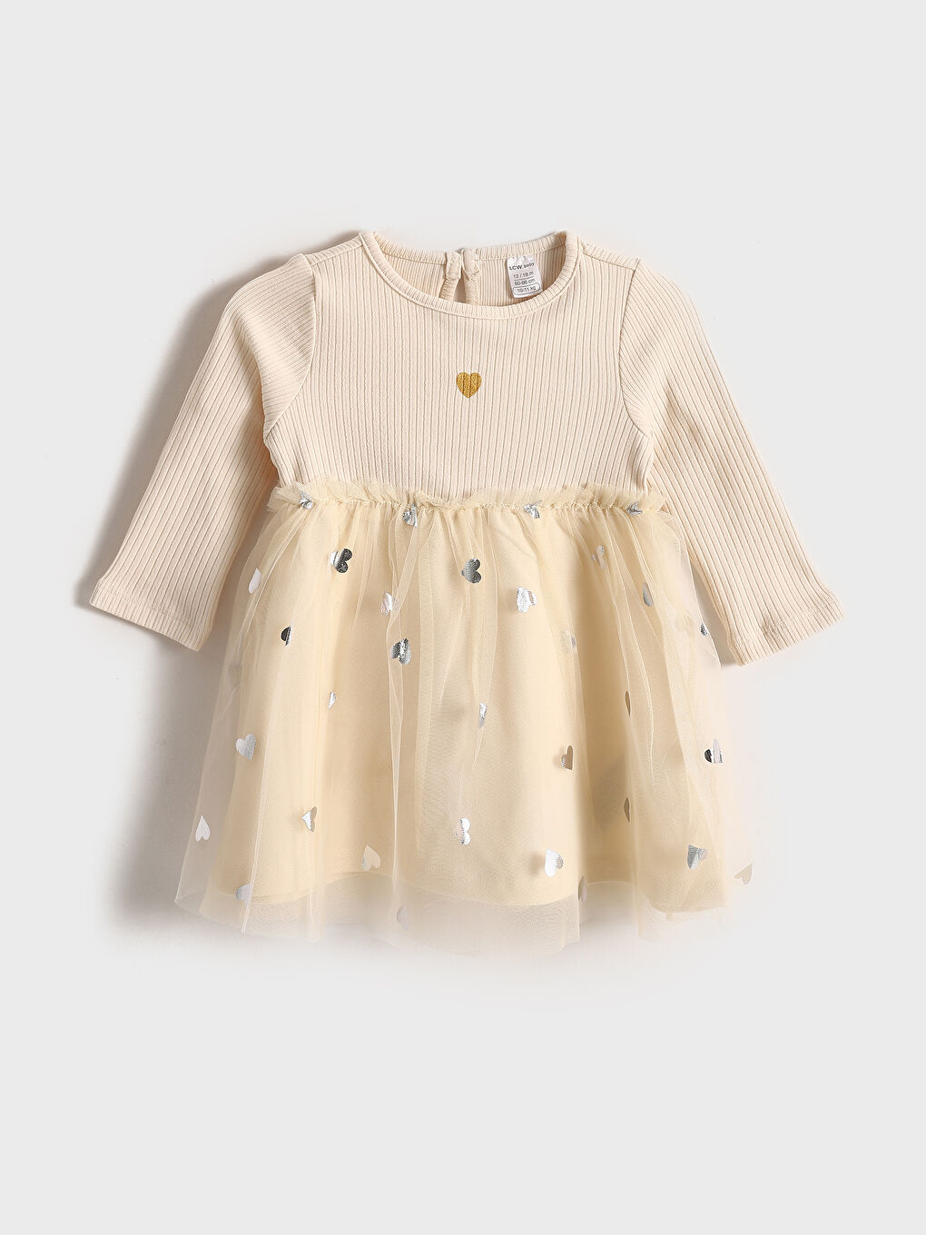 Crew Neck Long Sleeve Baby Girl Dress -S4AO59Z1-FF7