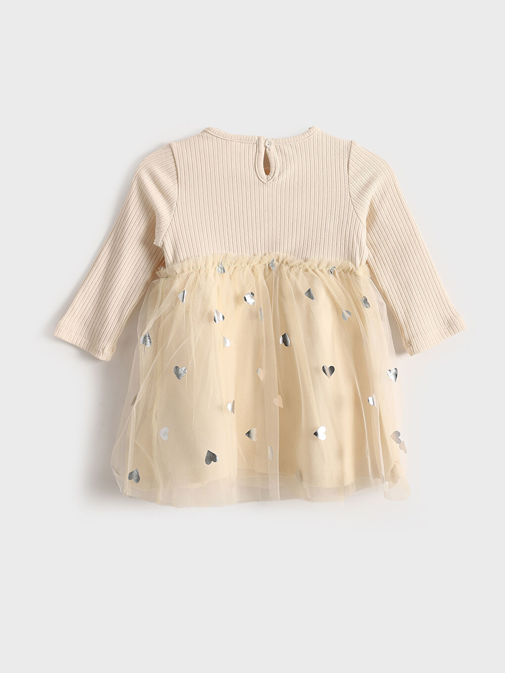 Crew Neck Long Sleeve Baby Girl Dress -S4AO59Z1-FF7