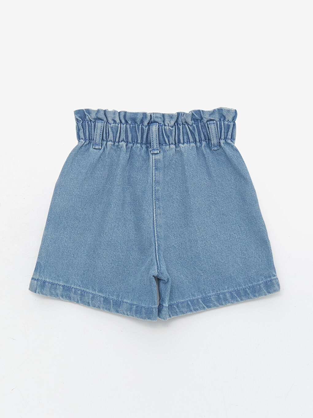 LCW Kids Mavi Beli Lastikli Baskılı Kız Bebek Jean Şort - 1