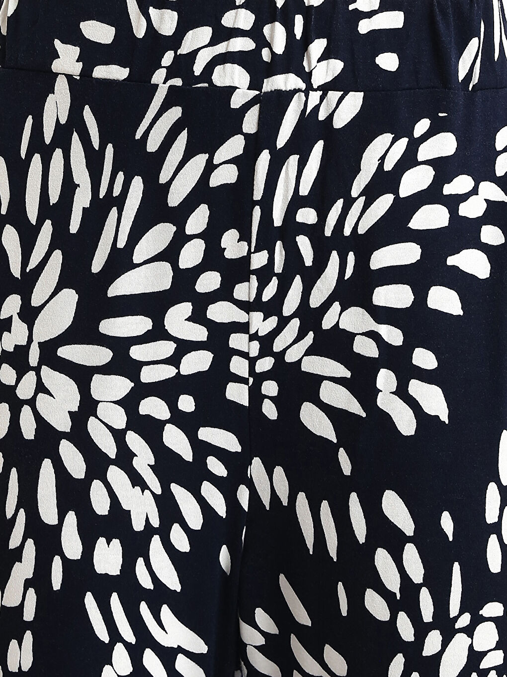 Elasticated Waist Relaxed Fit Patterned Women's Trousers-4