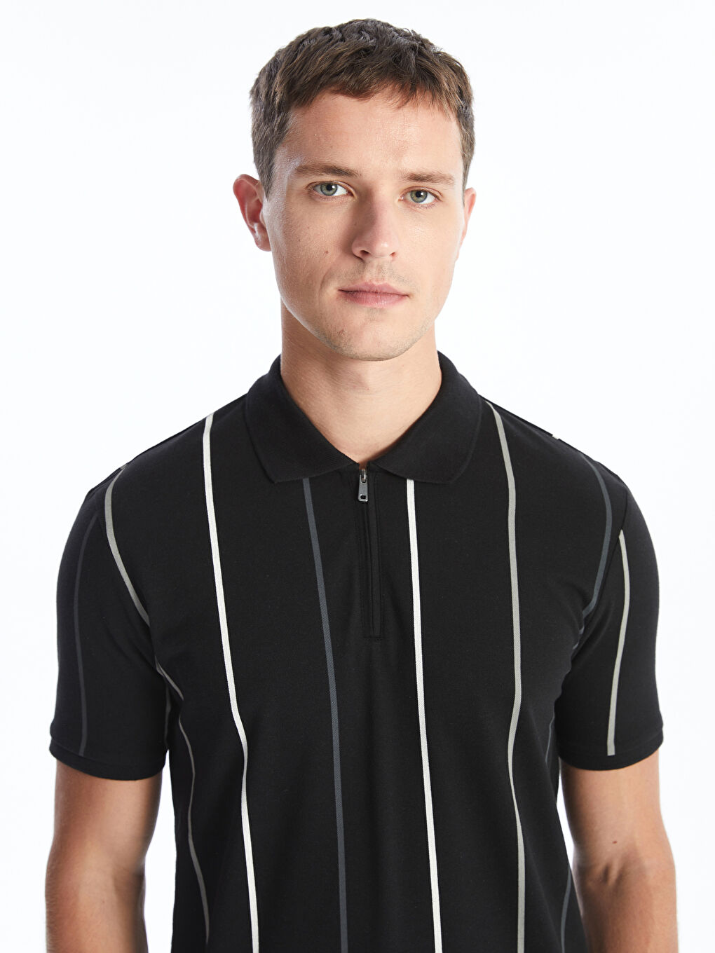 პოლო გოლფი მოკლე სახელო ზოლიანი მამაკაცის მაისური-1