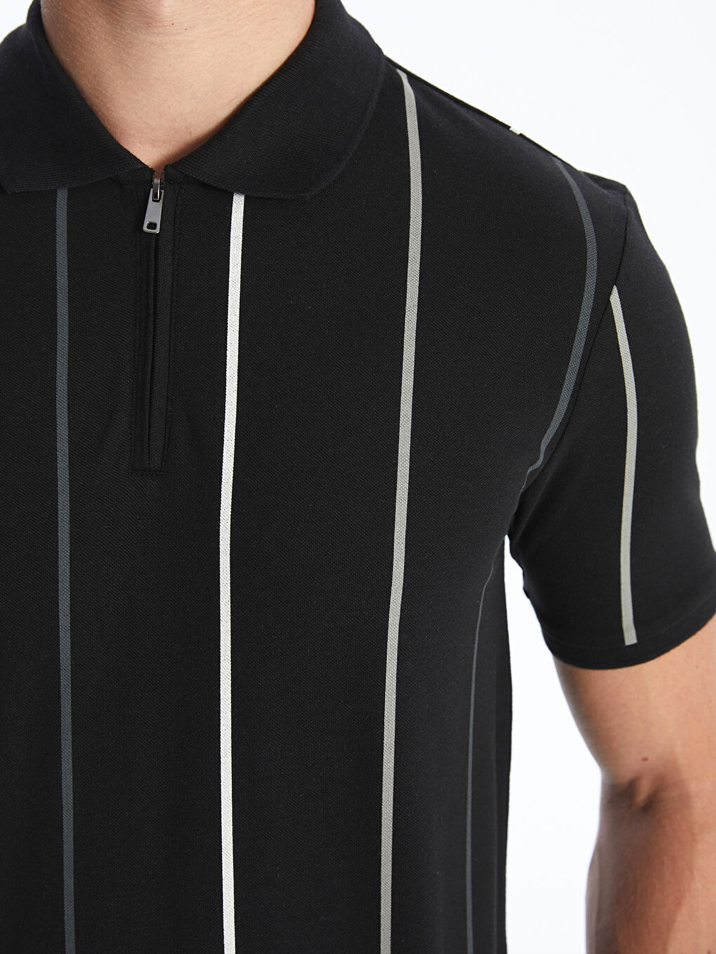 პოლო გოლფი მოკლე სახელო ზოლიანი მამაკაცის მაისური-3