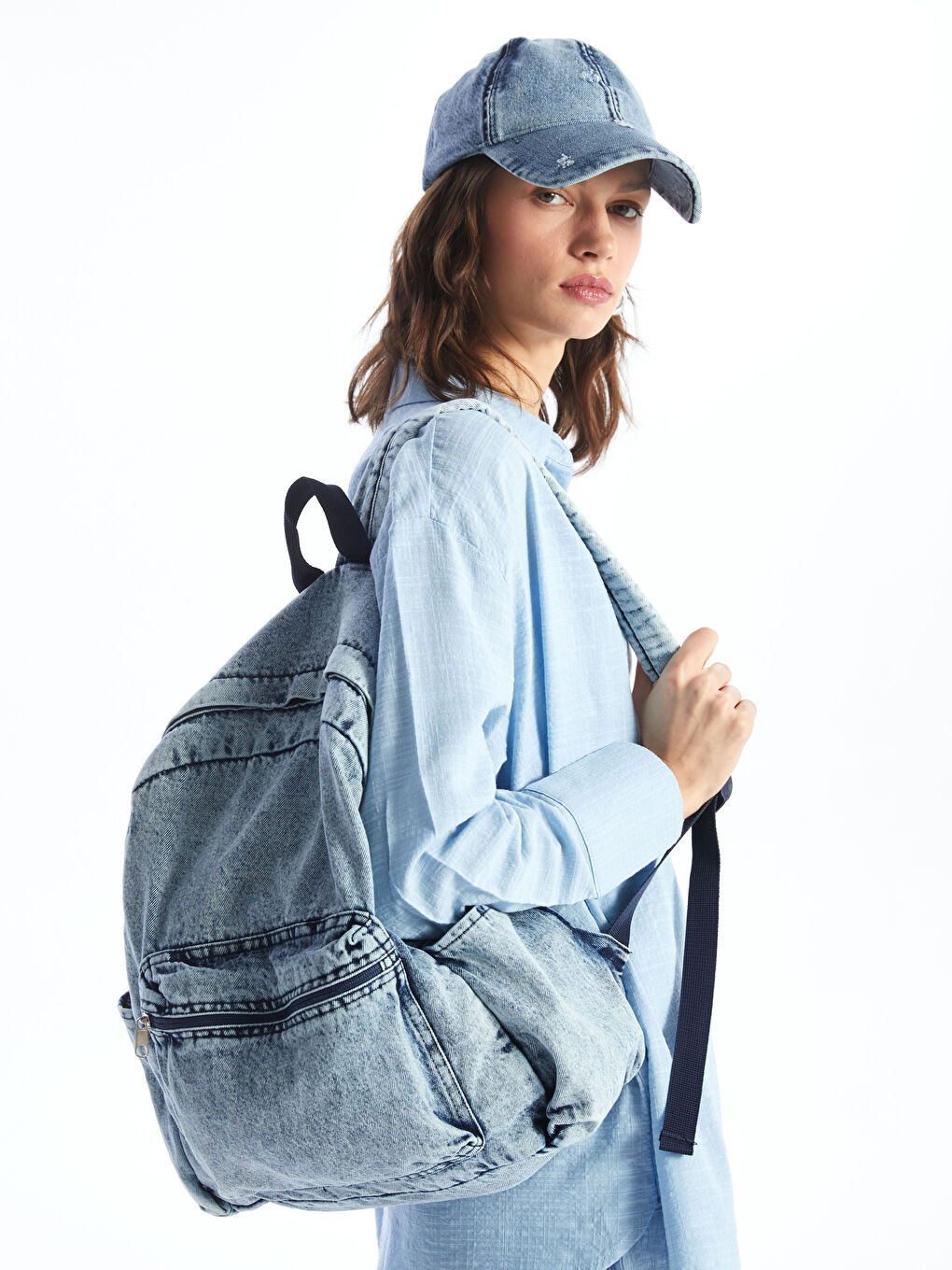 LCW ACCESSORIES Mavi Denim Kadın Sırt Çantası