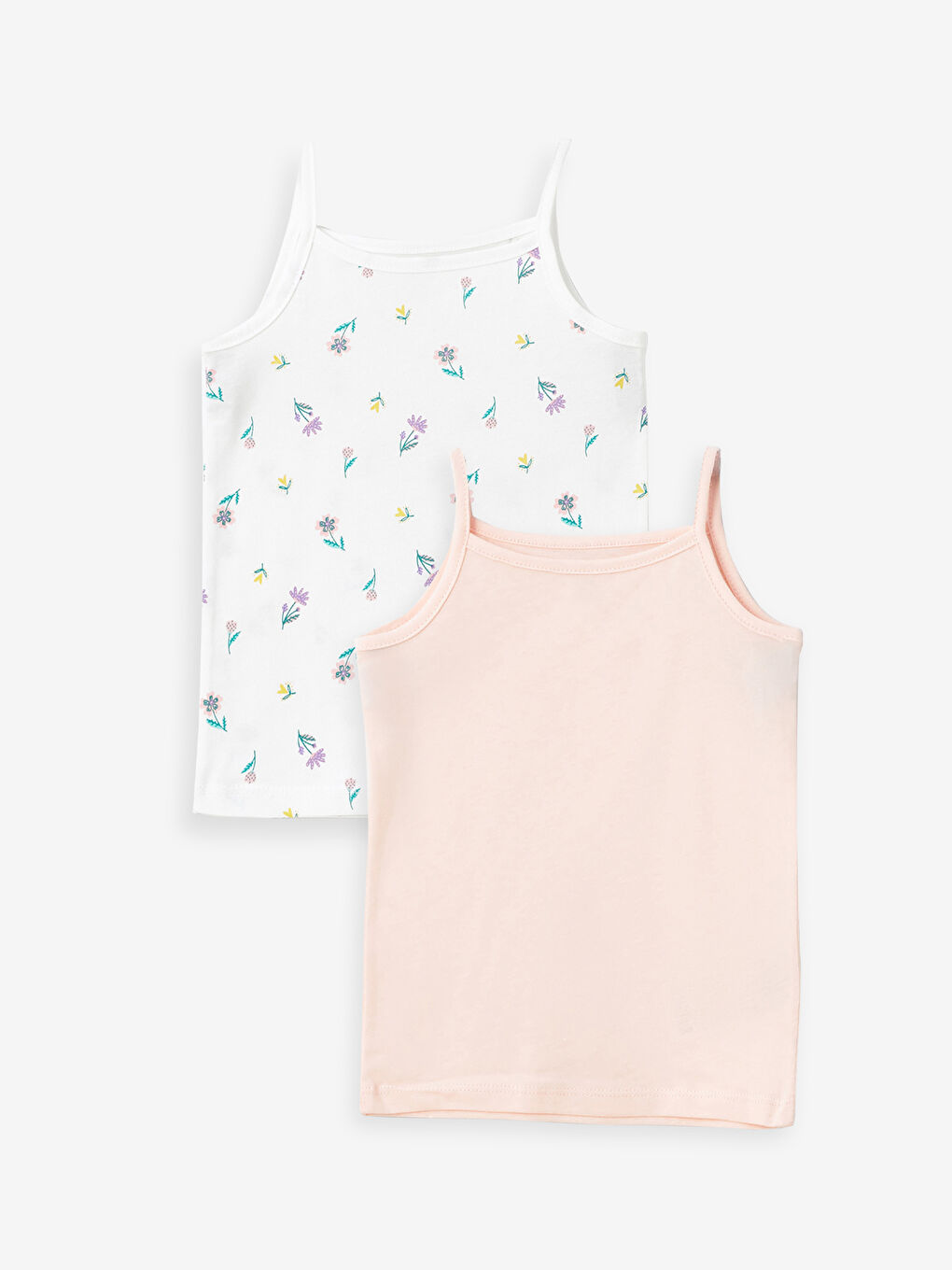 Ekru Askılı Pamuklu Kız Bebek Atlet 2'li