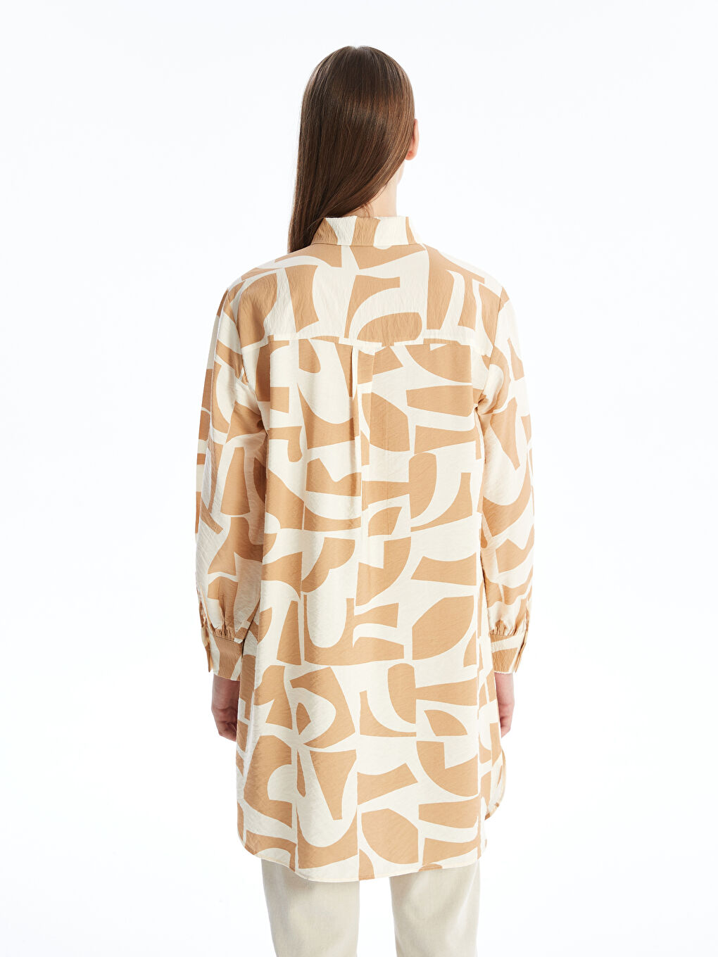 Patterned Women's Shirt Tunic -S4AQ08Z8-LQB