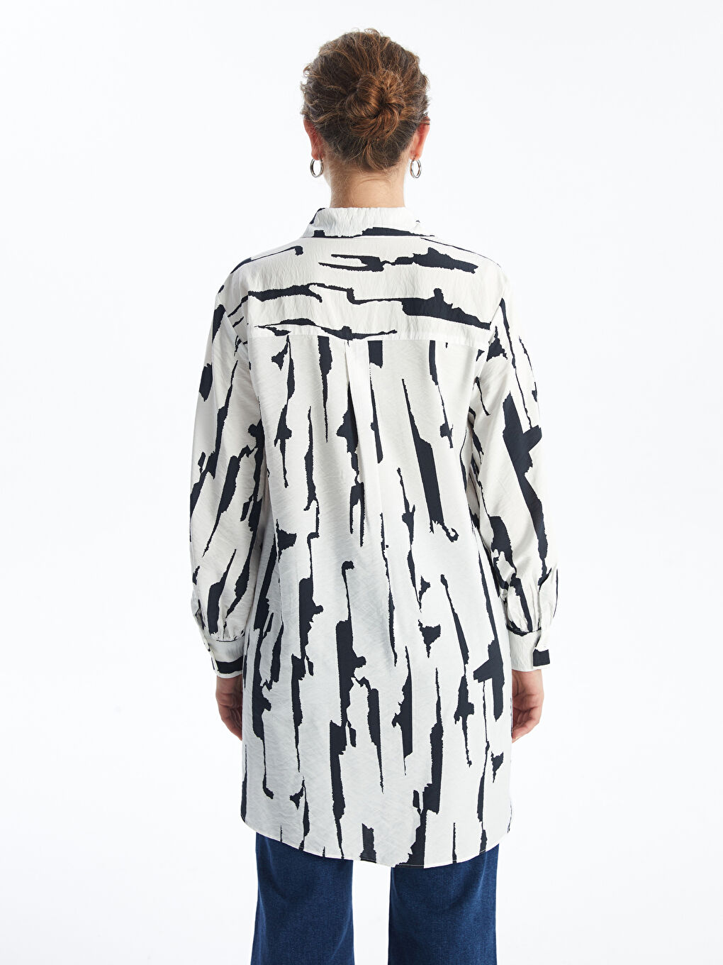 Patterned Women's Shirt Tunic -S4AQ08Z8-LQJ