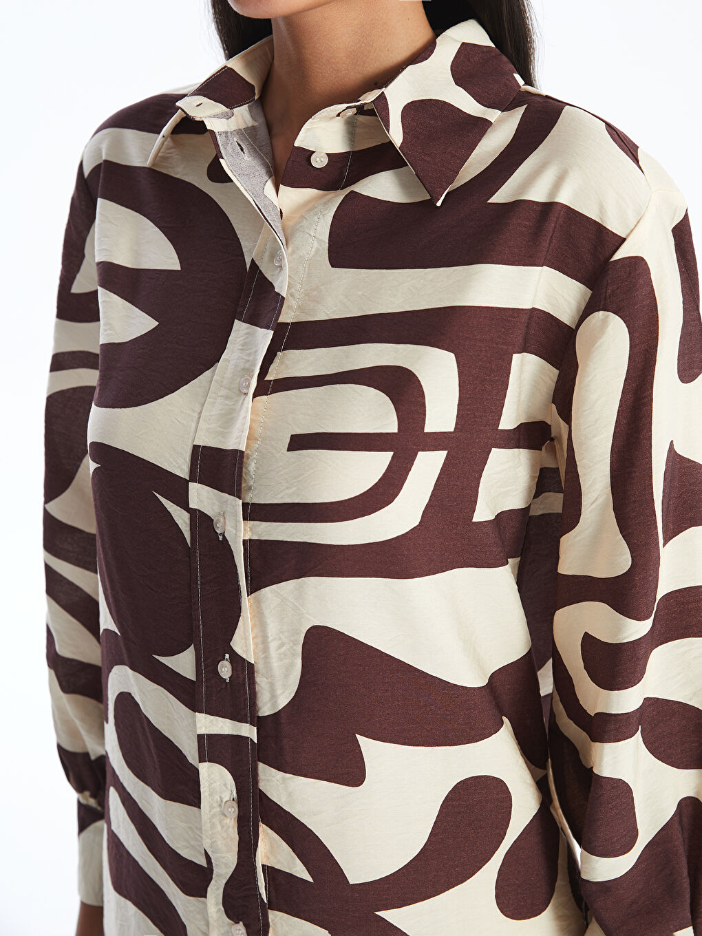 Patterned Women's Shirt Tunic -S4AQ08Z8-LQY