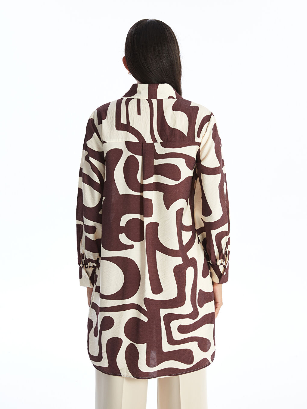 Patterned Women's Shirt Tunic -S4AQ08Z8-LQY