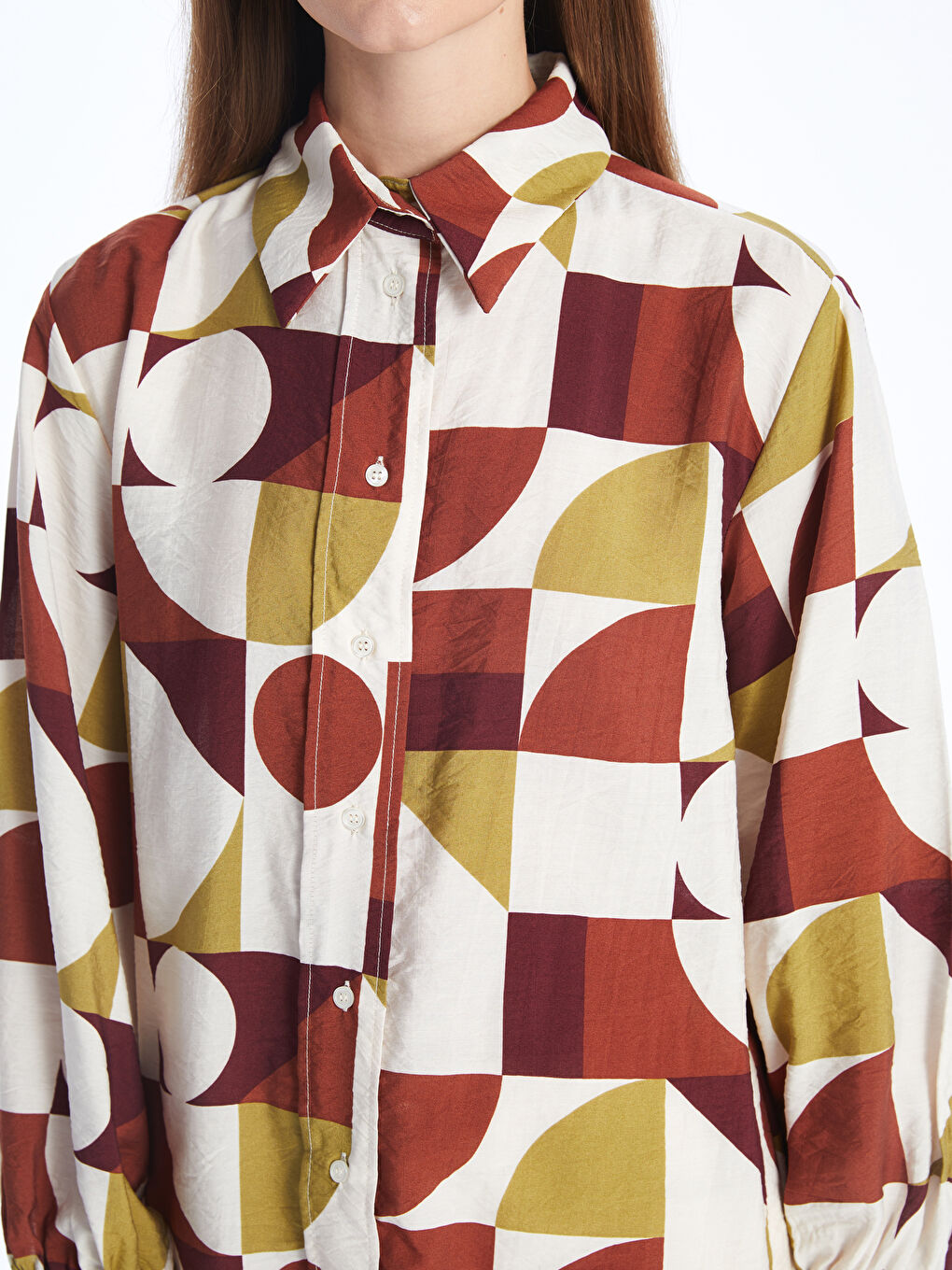 Patterned Women's Shirt Tunic -S4AQ08Z8-LR0