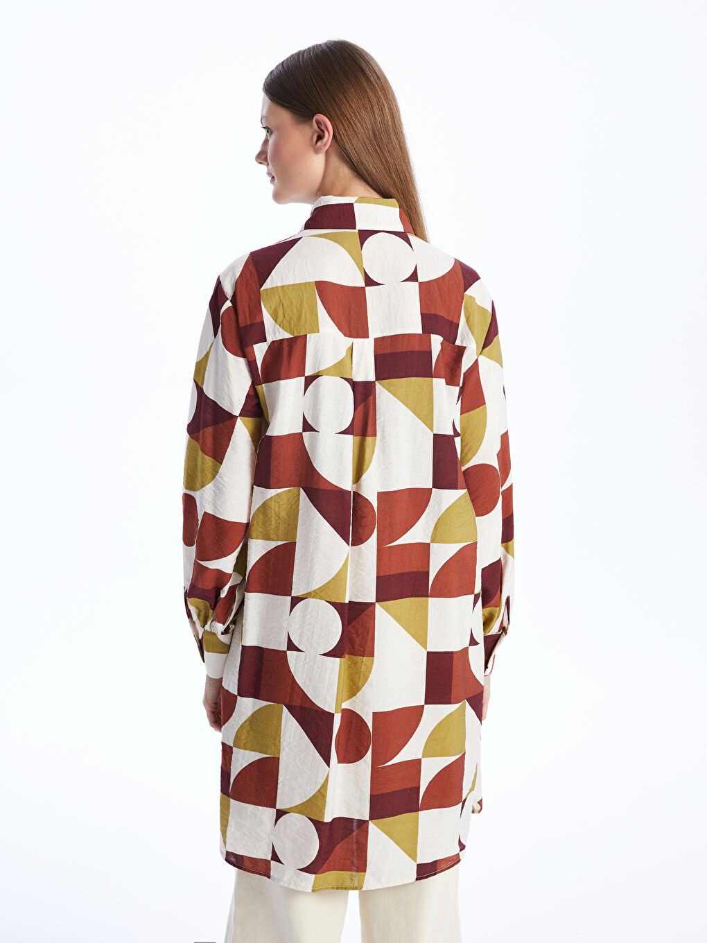 Patterned Women's Shirt Tunic -S4AQ08Z8-LR0