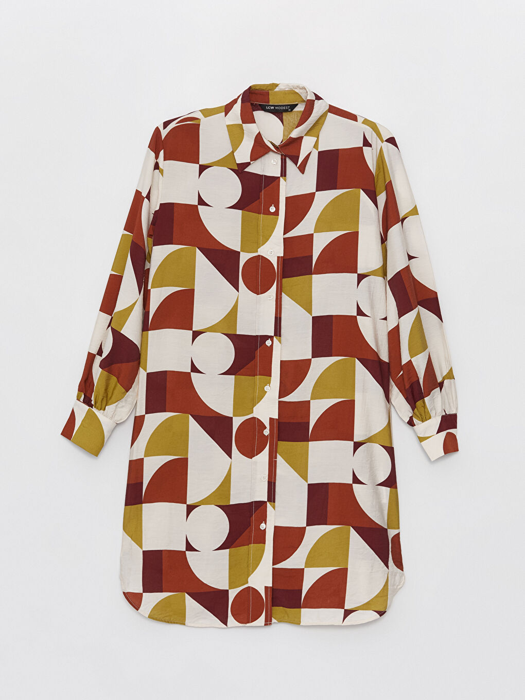 Patterned Women's Shirt Tunic -S4AQ08Z8-LR0