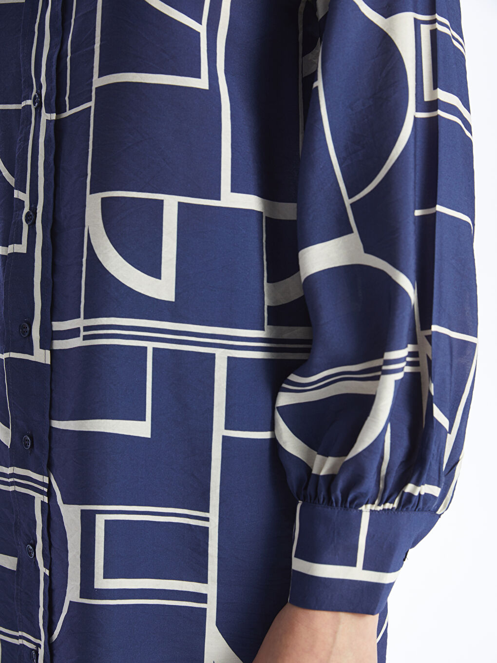 Patterned Women's Shirt Tunic -S4AQ08Z8-LSJ