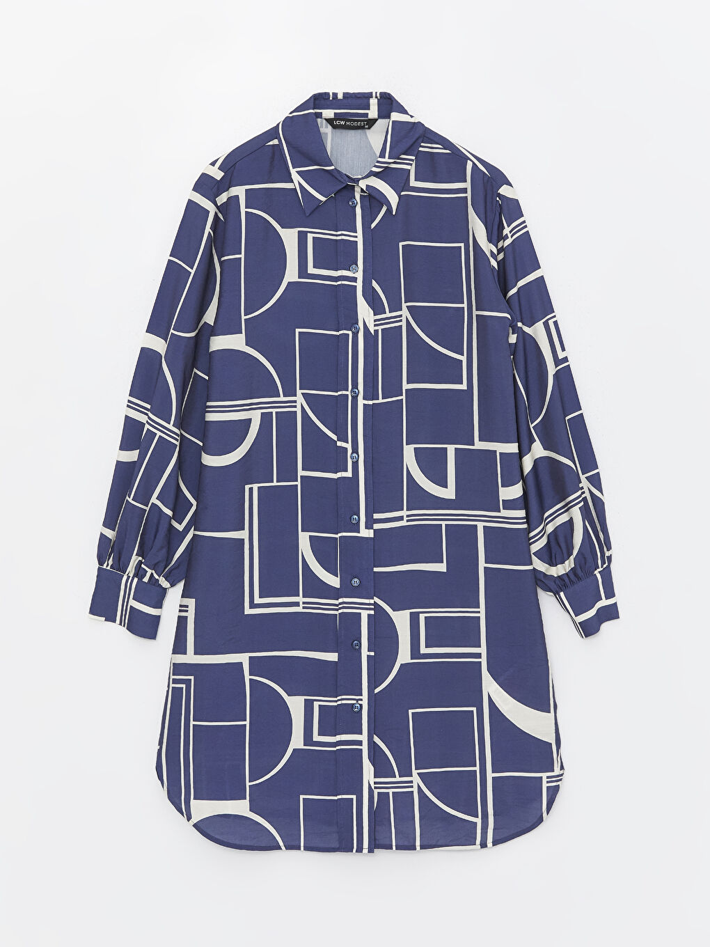 Patterned Women's Shirt Tunic -S4AQ08Z8-LSJ