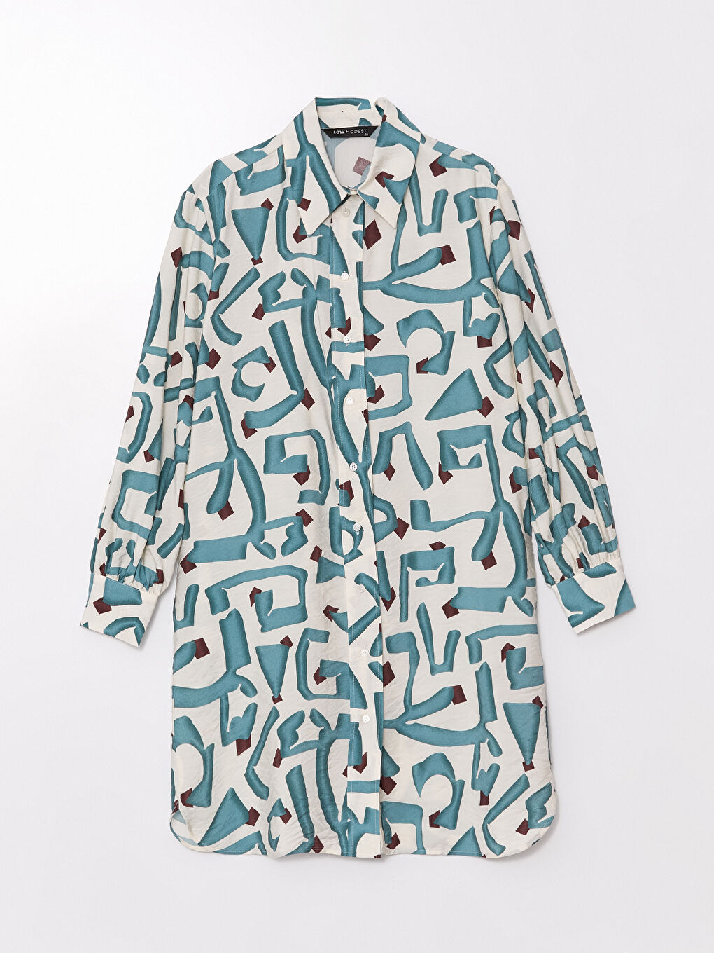 Patterned Women's Shirt Tunic -S4AQ08Z8-LSY