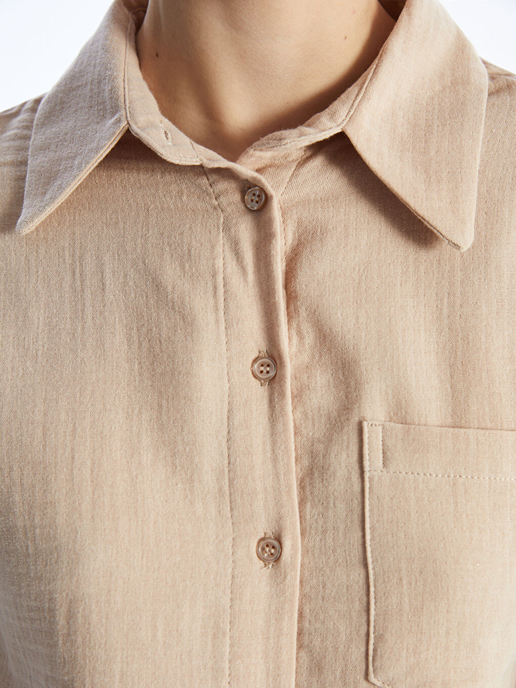 Plain Muslin Women's Shirt Tunic -S4AQ10Z8-QW4