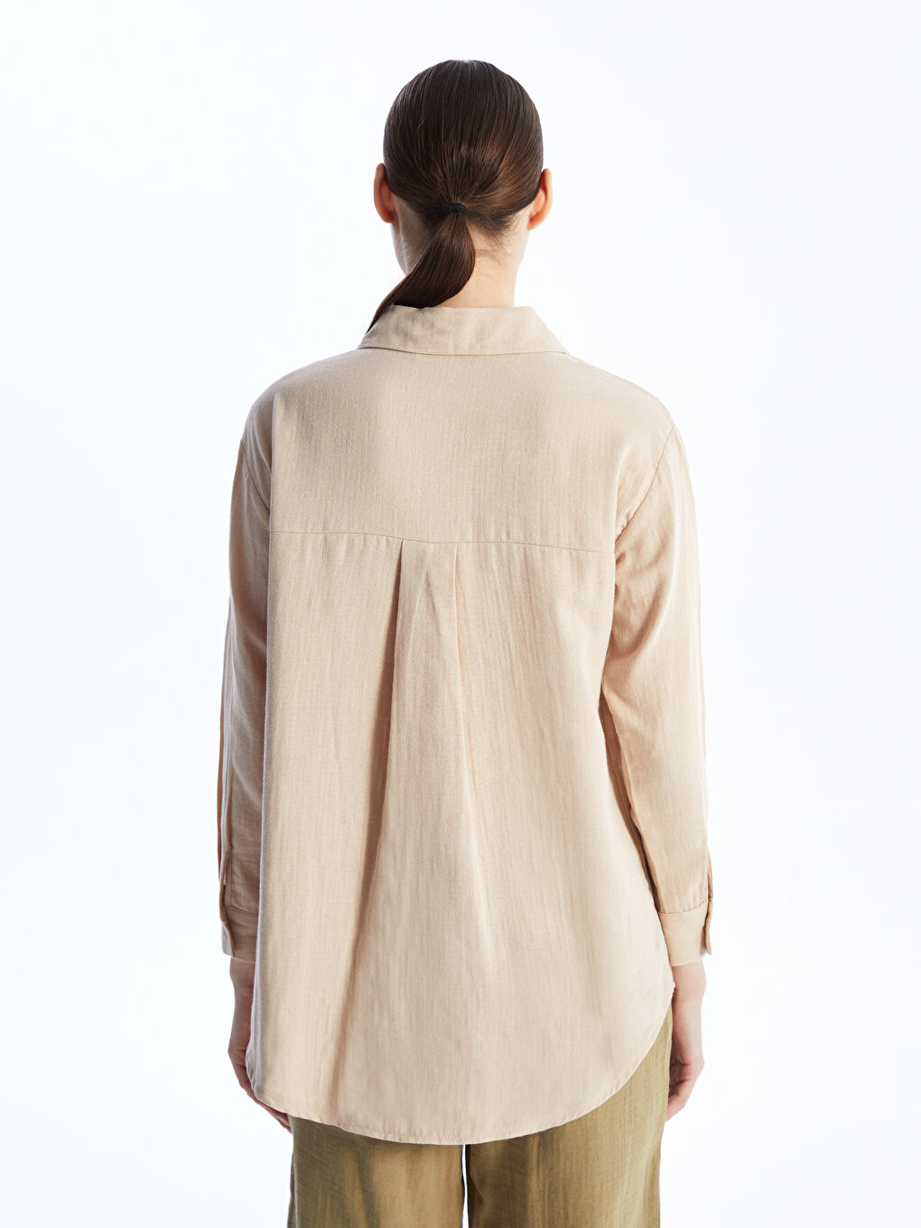 Plain Muslin Women's Shirt Tunic -S4AQ10Z8-QW4