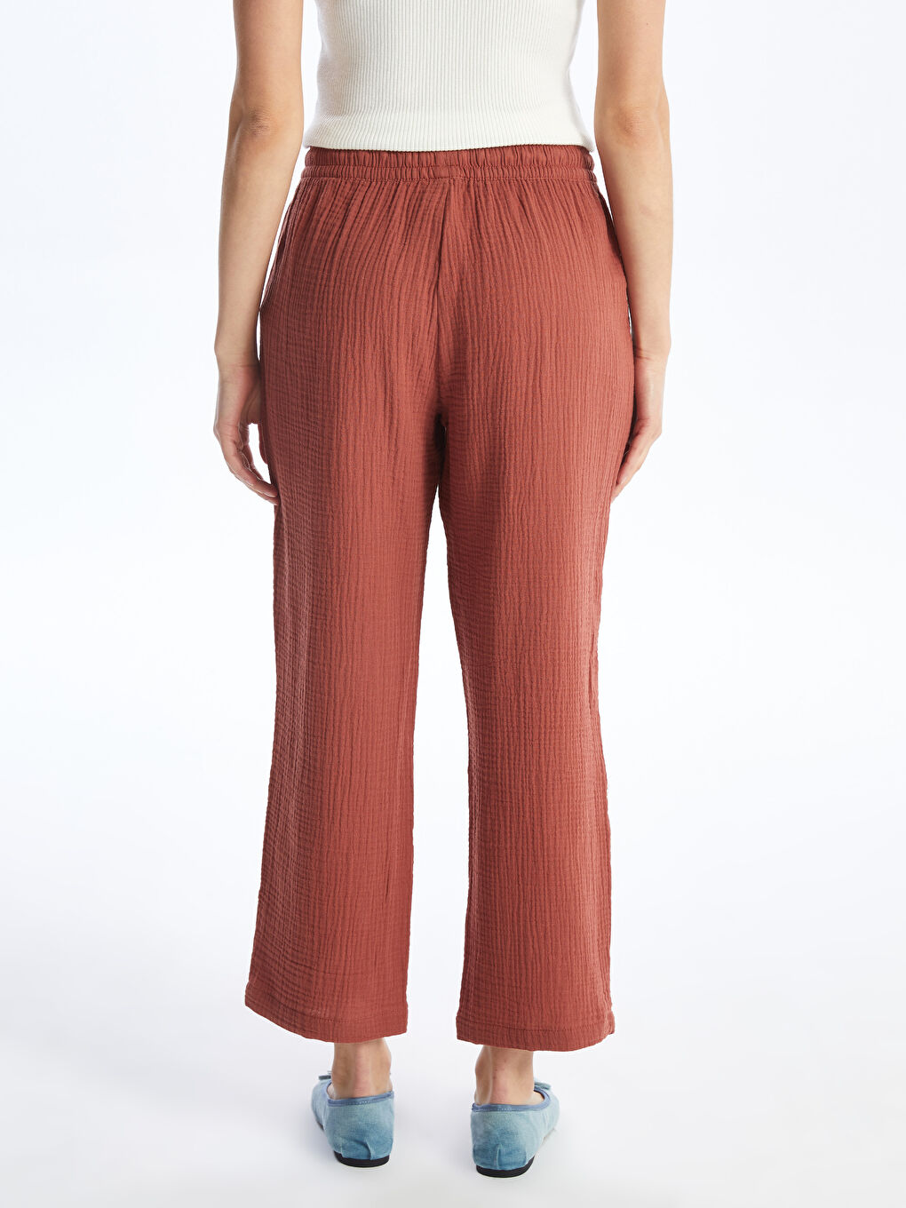 Elasticated Waist Relaxed Fit Women's Trousers-4