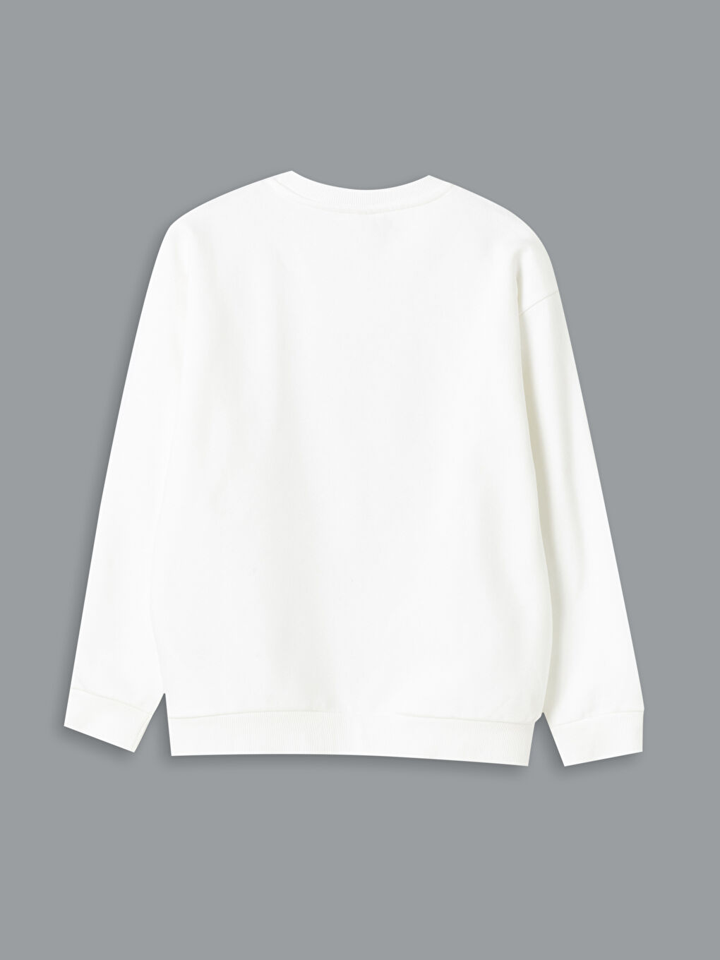 Қыздарға арналған ұзын жеңді дөңгелек жағалы принтті кестеленген свитшот-3