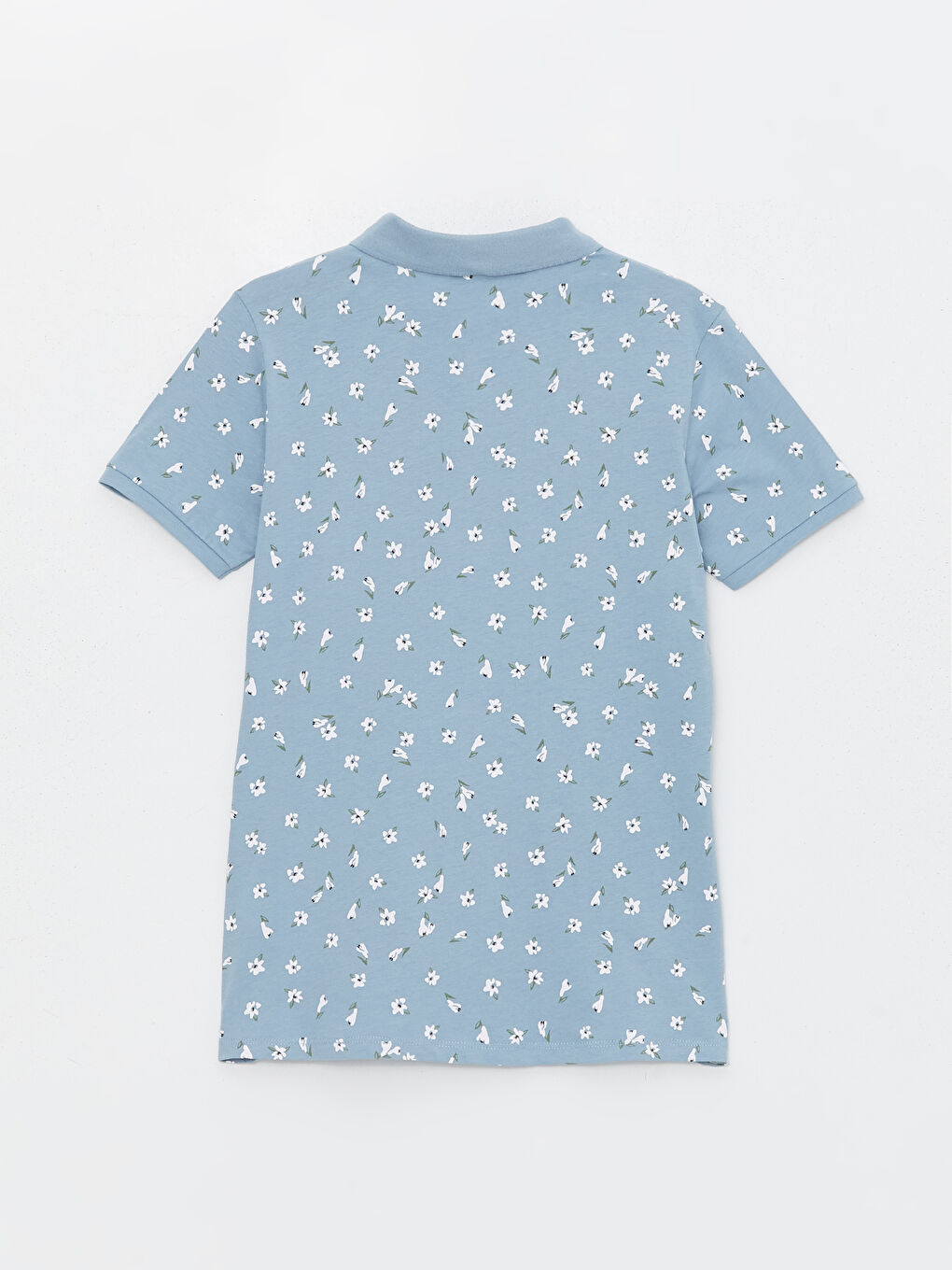 Polo Neck Patterned Short Sleeve Women's T-Shirt -S4AQ33Z8-LQS