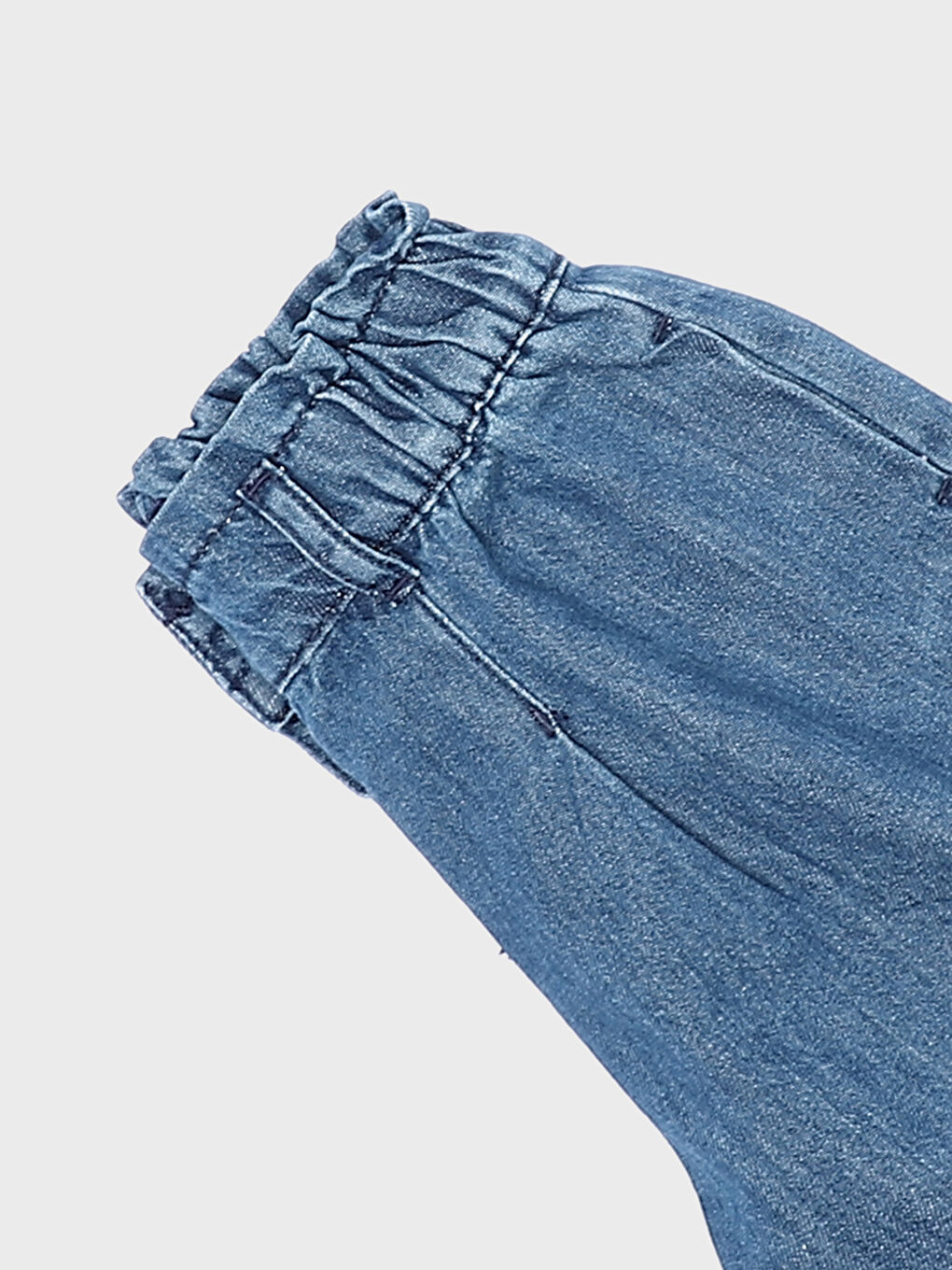 Elastic Waist Basic Baby Girls' Denim Shorts-2