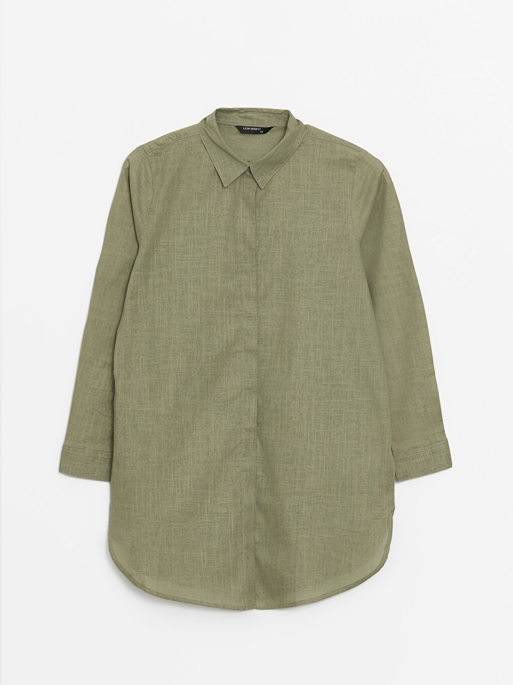 قميص تونيك للسيدات كم طويل سادة-5