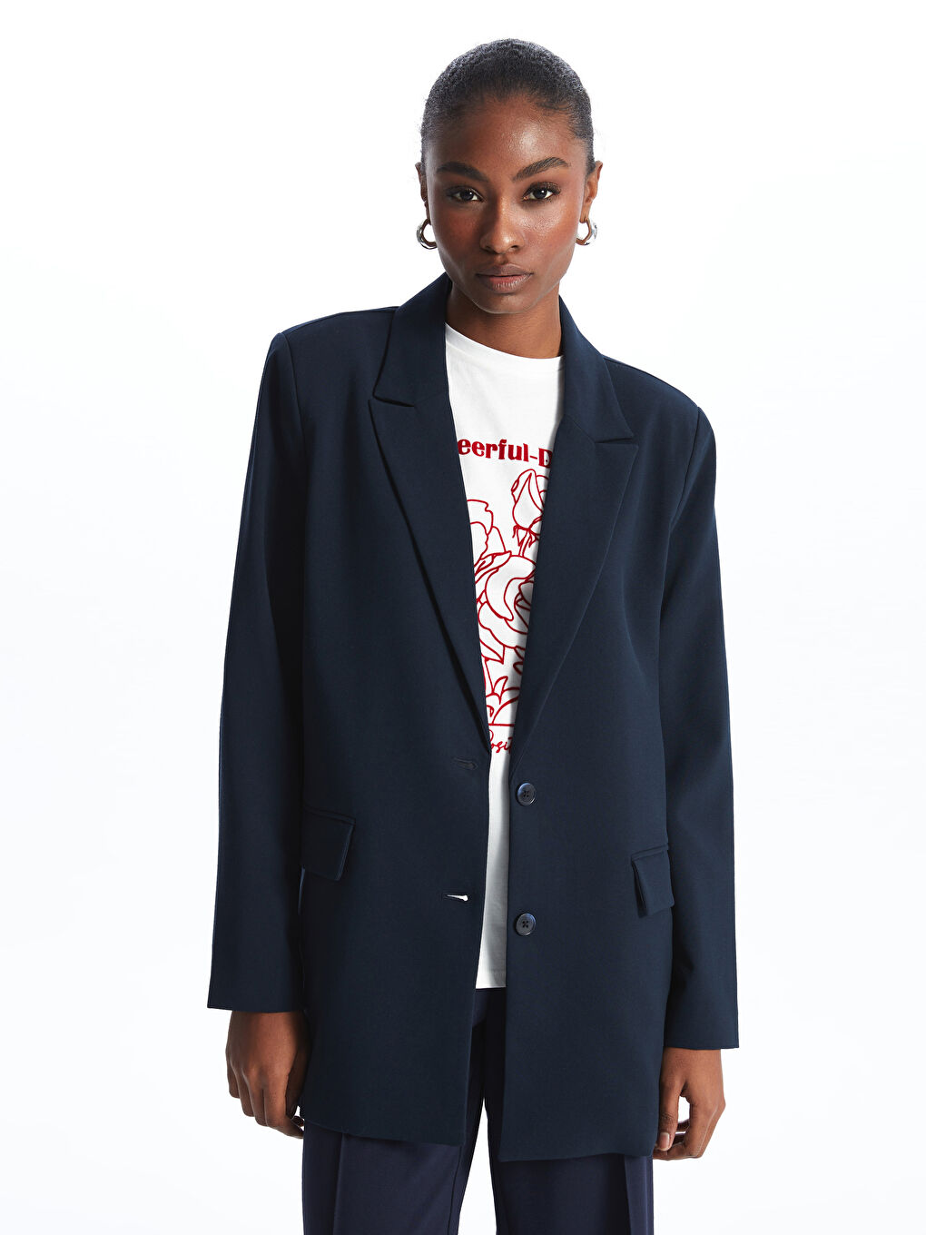 Plain Long Sleeve Women's Blazer Jacket -S4AQ84Z8-HMQ
