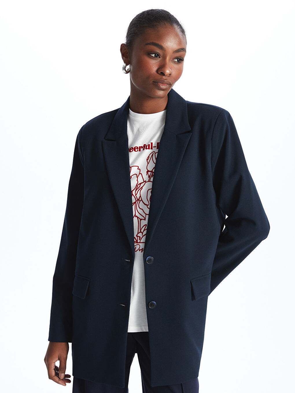 Plain Long Sleeve Women's Blazer Jacket -S4AQ84Z8-HMQ
