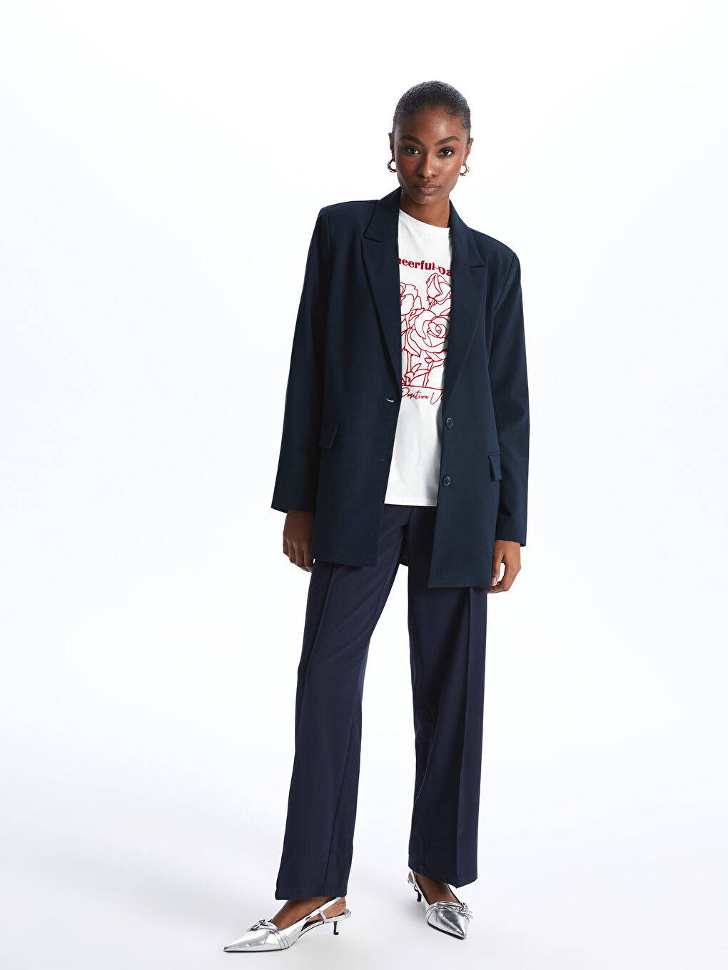Plain Long Sleeve Women's Blazer Jacket -S4AQ84Z8-HMQ