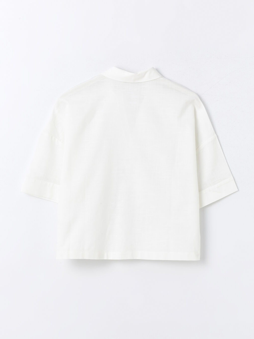Polo Neck Plain Oversize Women's Blouse -S4AQ87Z8-R9J