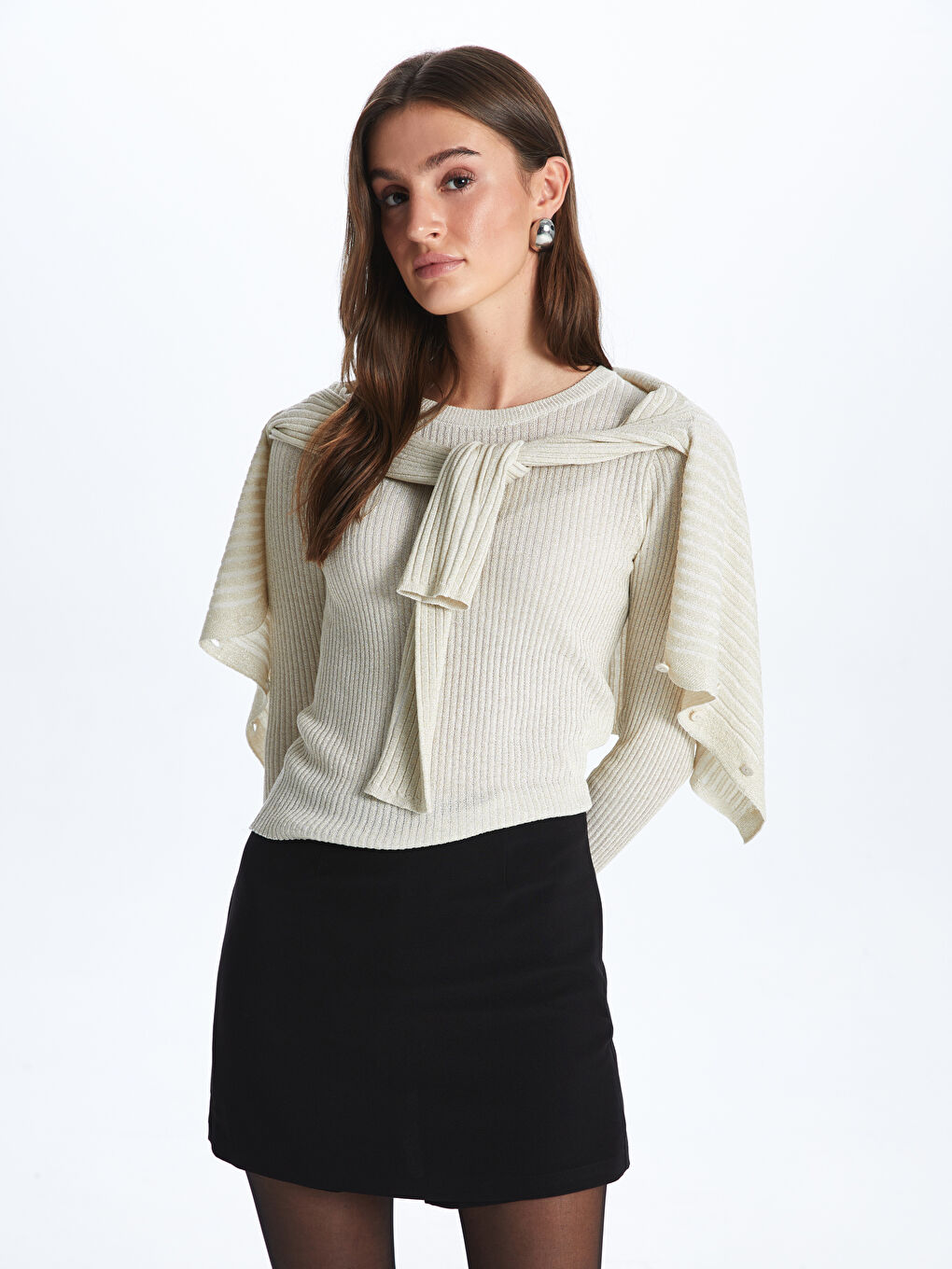 Women Zippered Waist Straight Short Skirt -S4AR03Z8-CVL