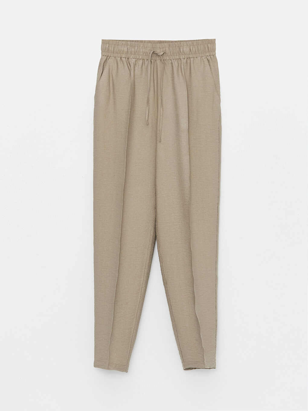 Women's Elastic Waist Relaxed Fit Linen-Look Trousers -S4AR06Z8-VVF