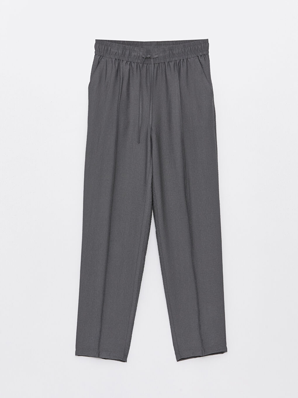 Women's Elastic Waist Relaxed Fit Linen-Look Trousers-4