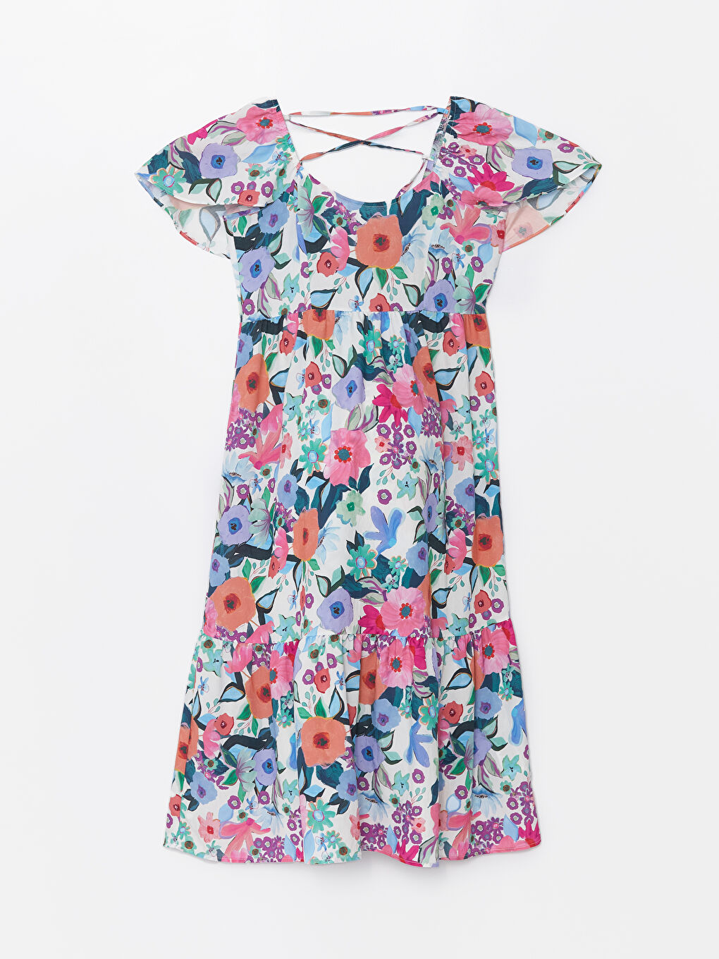 U Neck Floral Short Sleeve Maternity Dress -S4AR18Z8-LT9