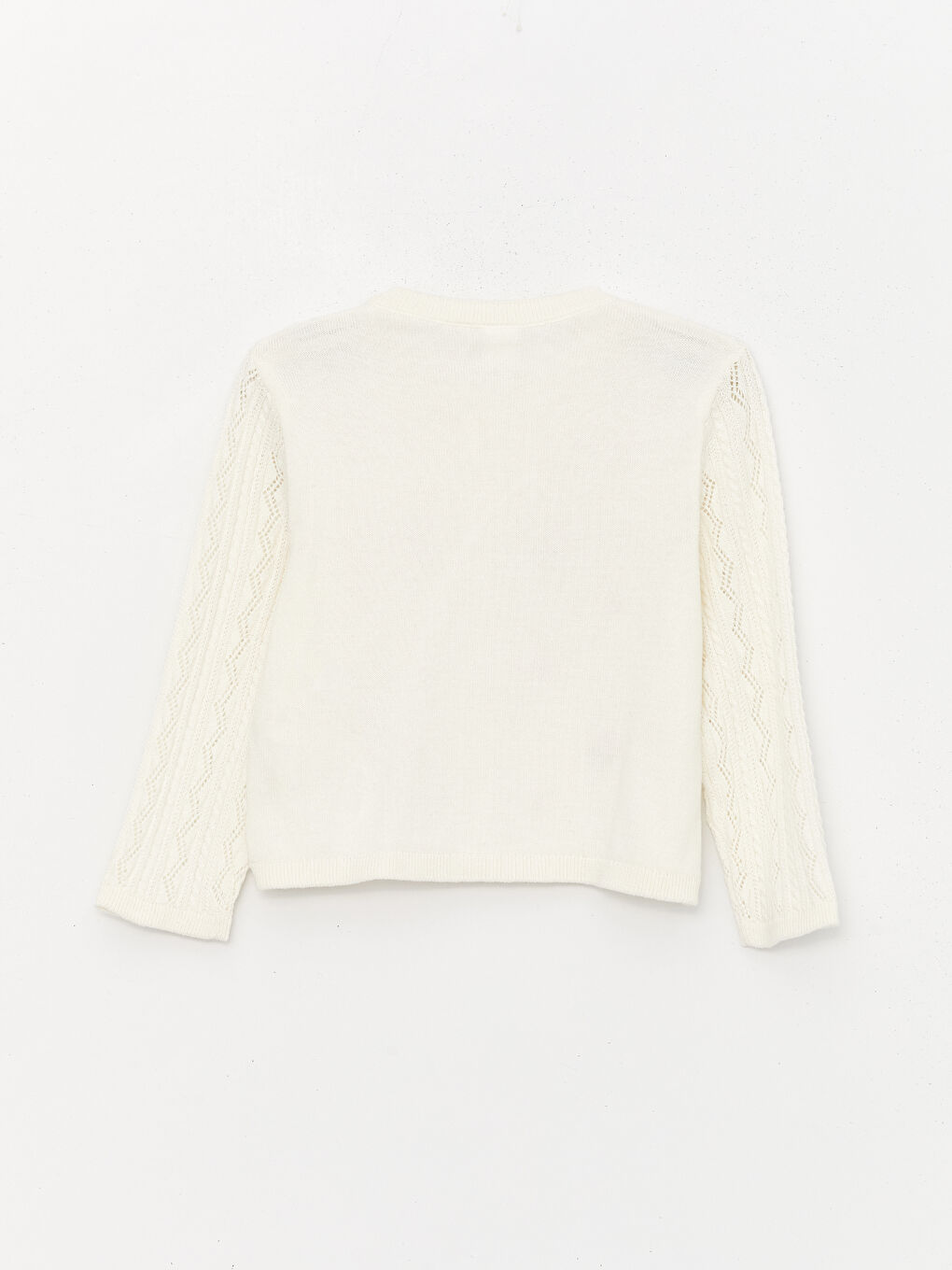 Crew Neck Embroidered Baby Girl Knitwear Cardigan -S4AR23Z1-FDW
