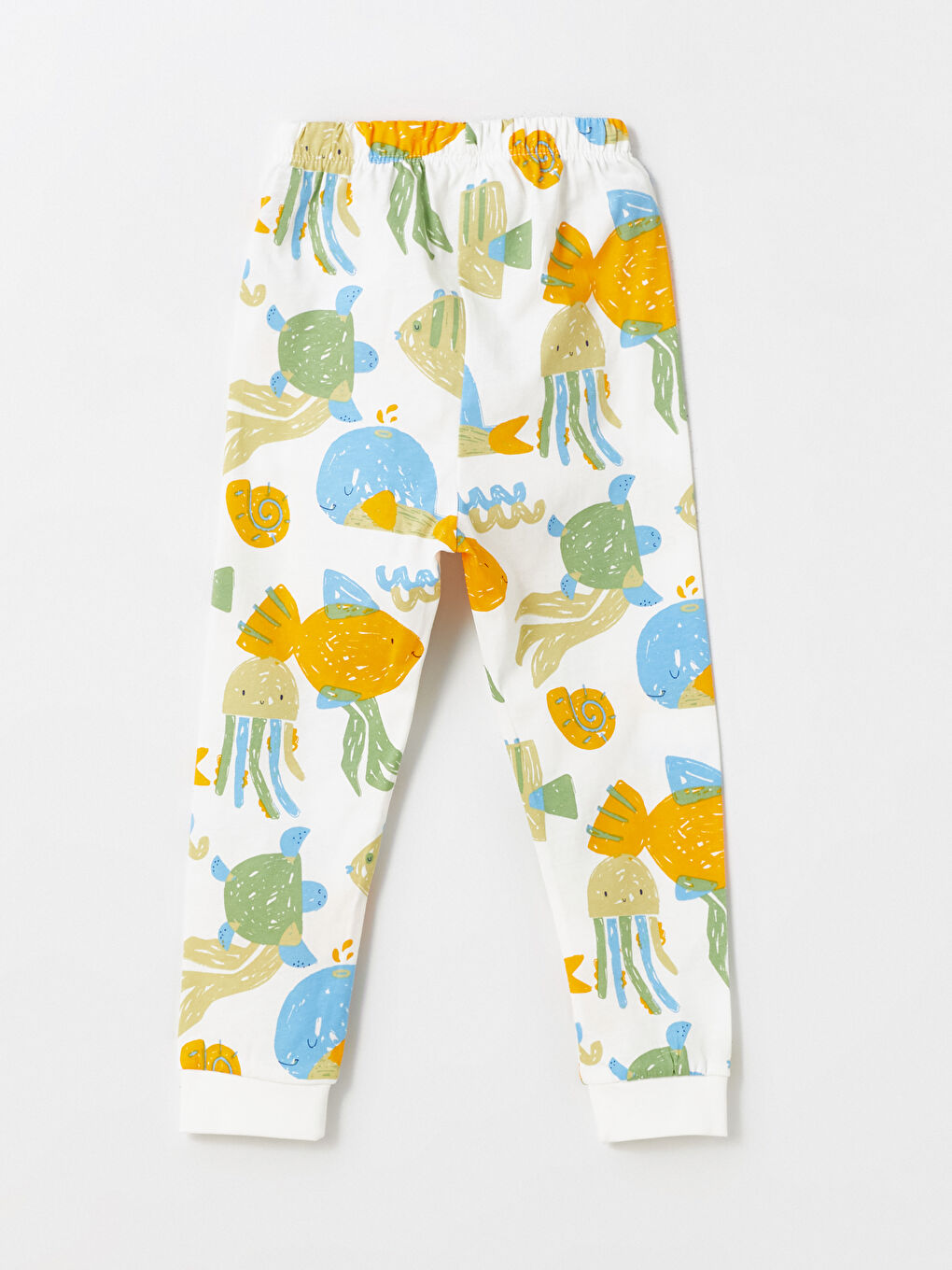 Ekru Bisiklet Yaka Uzun Kollu Baskılı Erkek Bebek Pijama Takımı 2'li-4