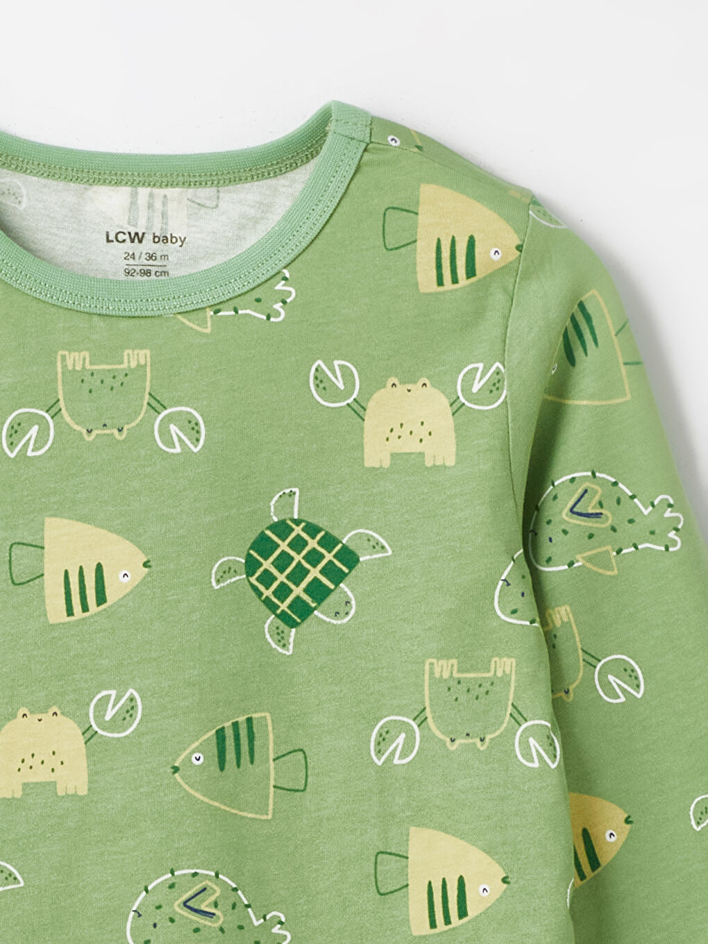 LCW baby Crew Neck Long Sleeve Printed Baby Boy Pyjamas Set