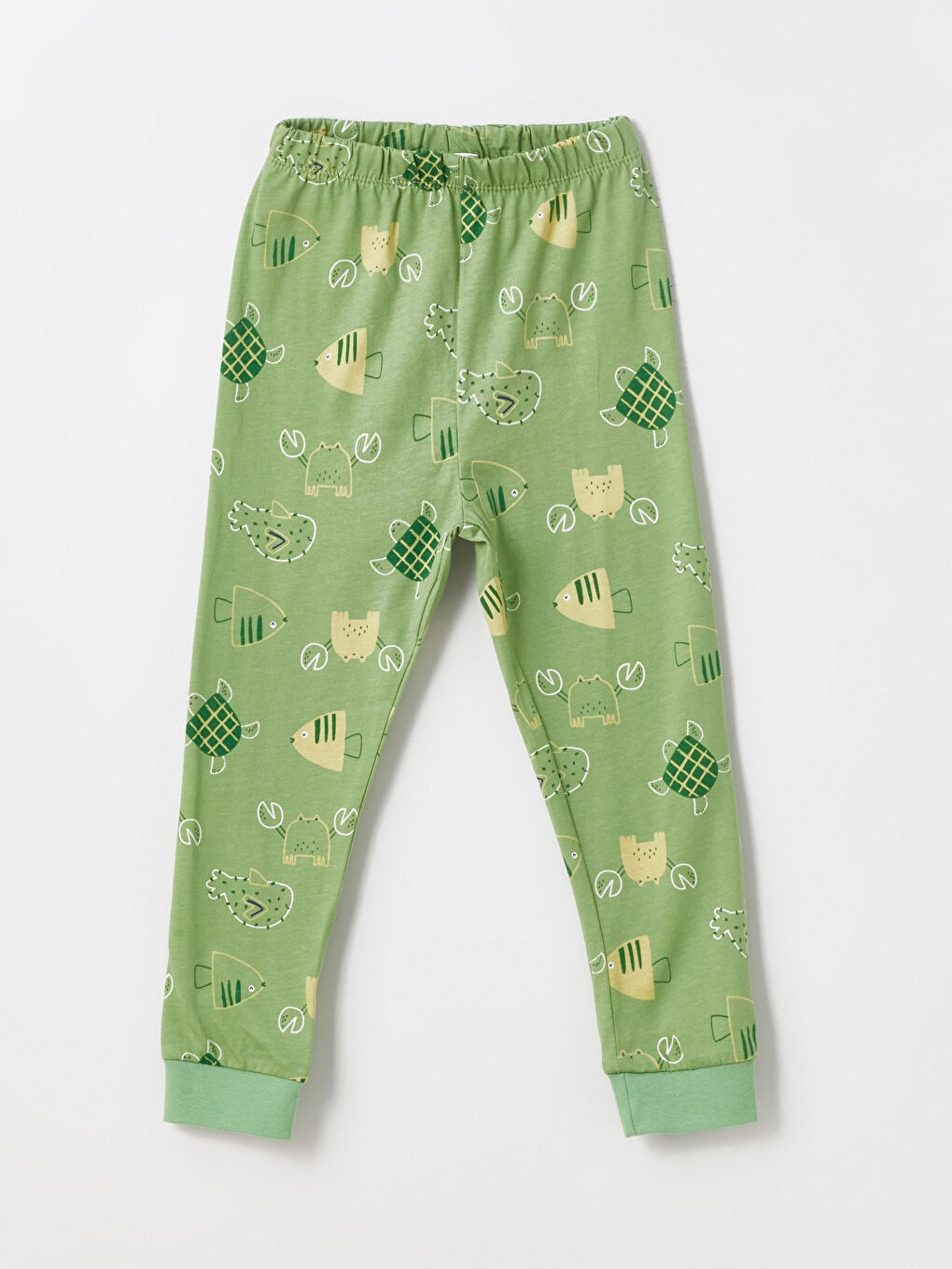 Ekru Bisiklet Yaka Uzun Kollu Baskılı Erkek Bebek Pijama Takımı 2'li-7