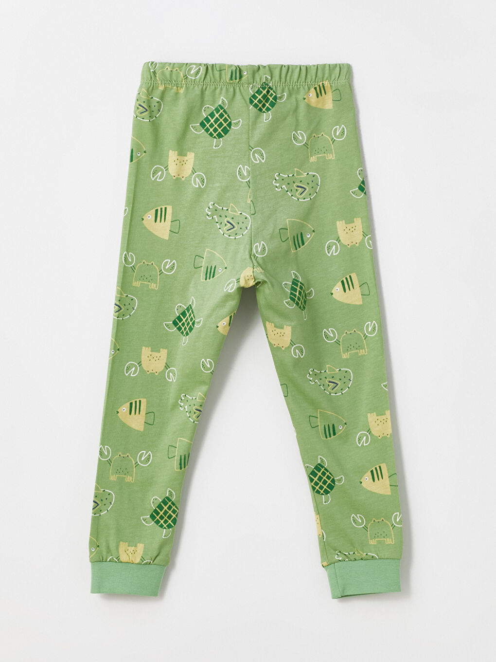 Ekru Bisiklet Yaka Uzun Kollu Baskılı Erkek Bebek Pijama Takımı 2'li-9