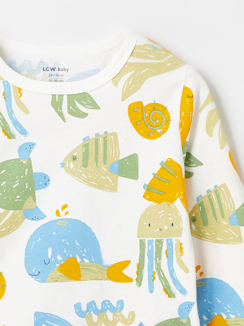 LCW baby Crew Neck Long Sleeve Printed Baby Boy Pyjamas Set