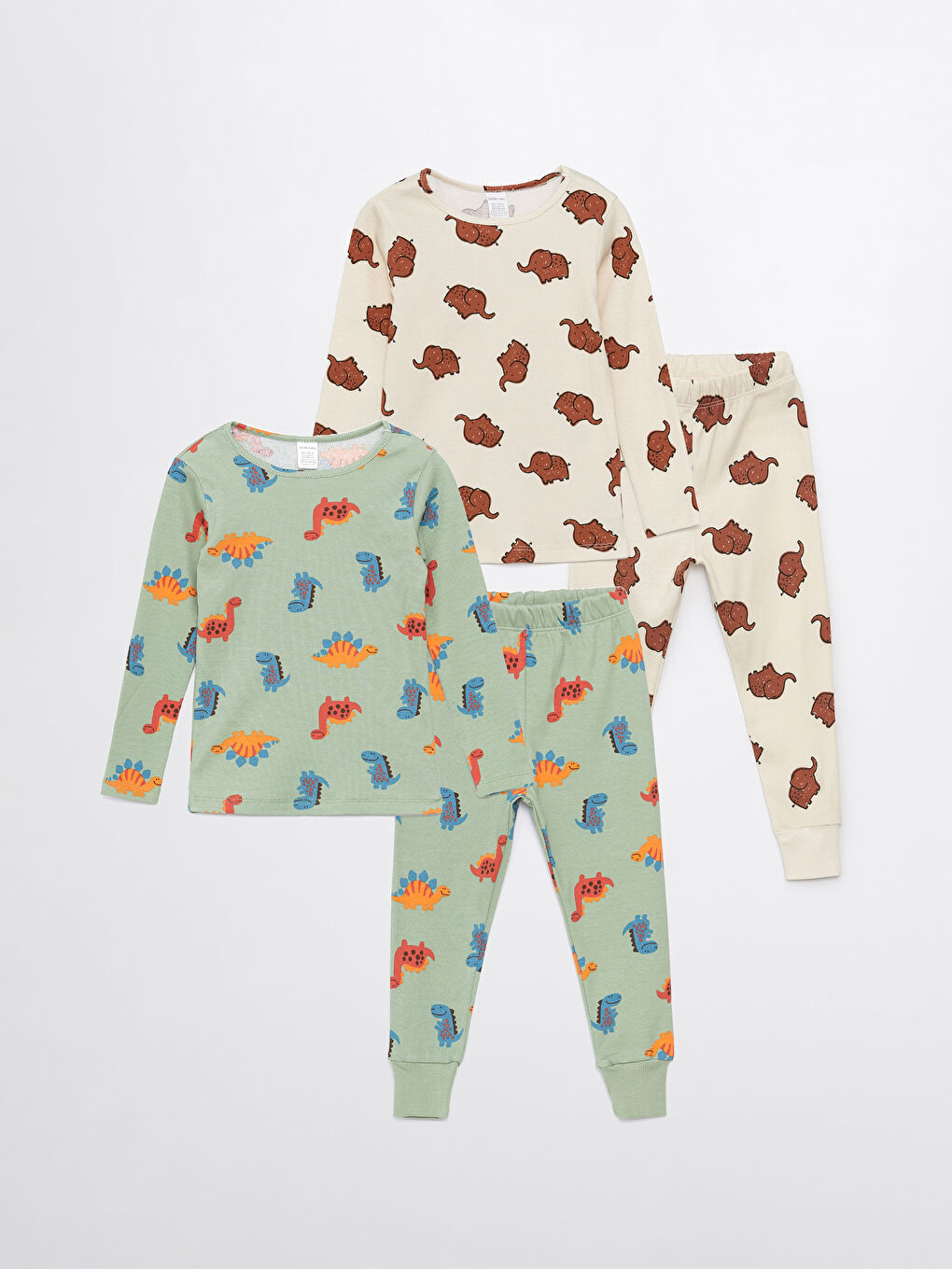 LCW baby Rundhalsausschnitt Langarm Bedrucktes Baby Jungen Pyjama-Set 2er-Pack -S4AR55Z1-LRN