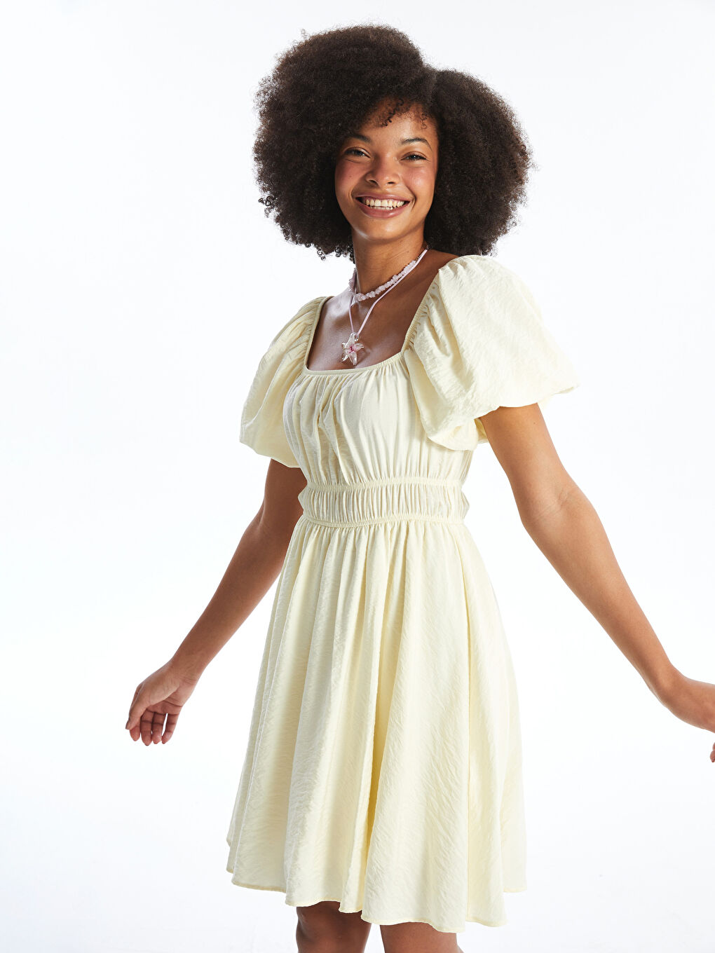 Square Collar Straight Short Sleeve Women's Dress -S4AR69Z8-VJY