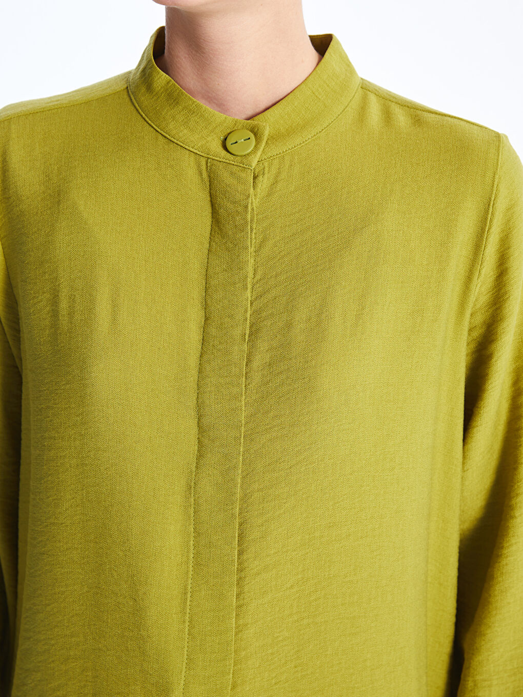 Collar Plain Long Sleeve Women's Shirt Tunic -S4AR76Z8-SZR