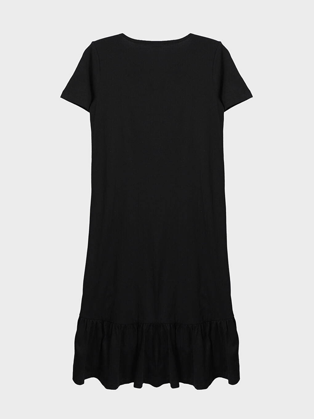Crew Neck Plain Short Sleeve Women's Dress-1