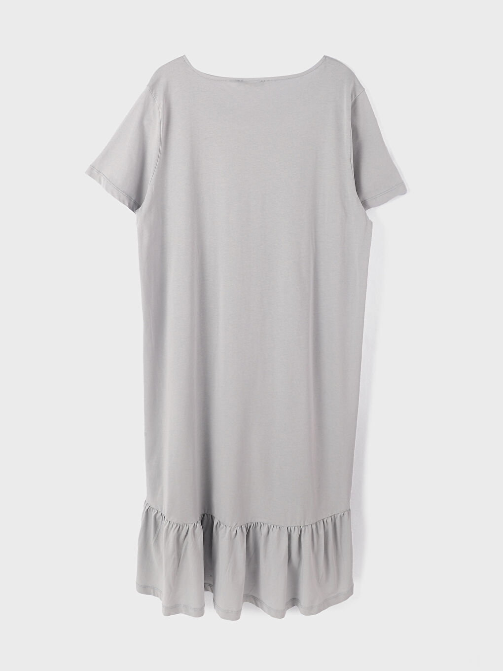 Crew Neck Plain Short Sleeve Women's Dress-1