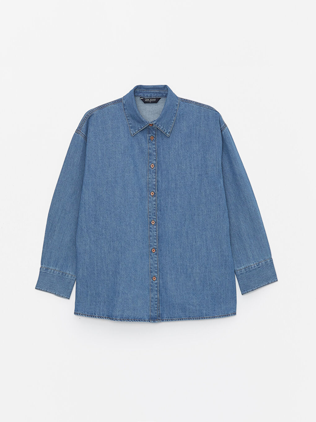 Plain Long Sleeve Oversize Women's Denim Shirt -S4AS59Z8-507