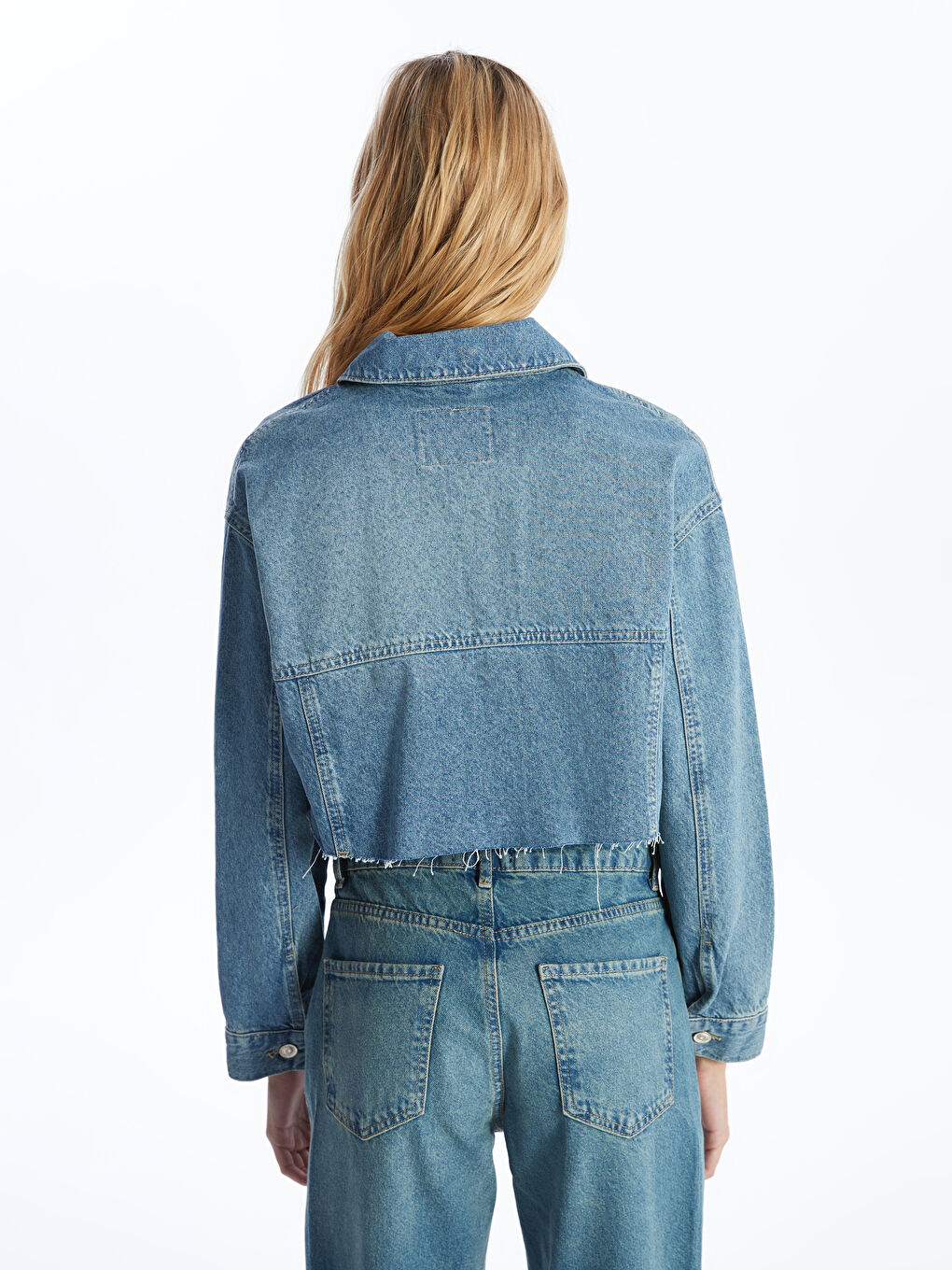 Shirt Neck Women's Jean Jacket -S4AS88Z8-311