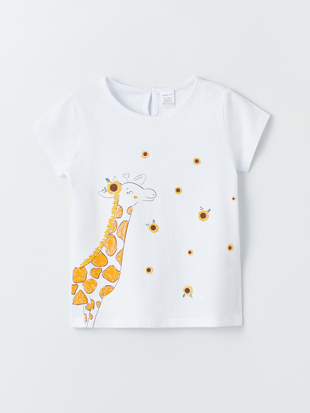 Crew Neck Printed Baby Girls' T-shirt